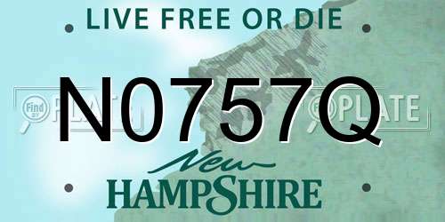 N0757Q New Hampshire License Plate