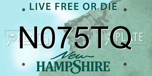 N075TQ New Hampshire License Plate