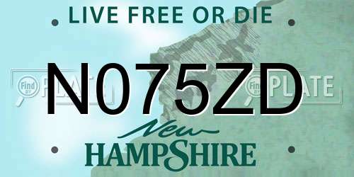 N075ZD New Hampshire License Plate