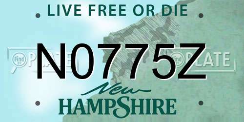 N0775Z New Hampshire License Plate
