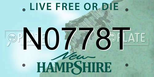 N0778T New Hampshire License Plate