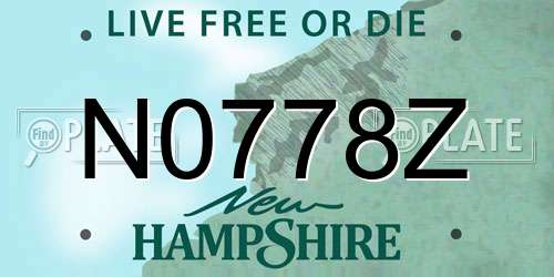 N0778Z New Hampshire License Plate