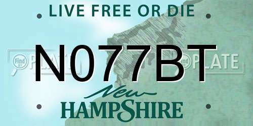 N077BT New Hampshire License Plate