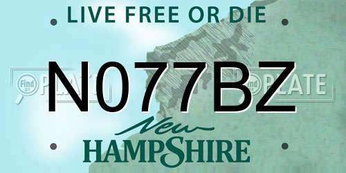 N077BZ New Hampshire License Plate