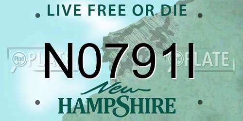 N0791I New Hampshire License Plate