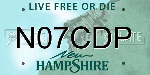 N07CDP New Hampshire License Plate