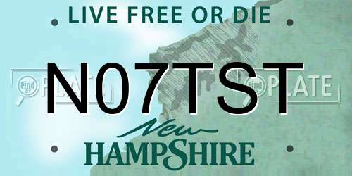 N07TST New Hampshire License Plate