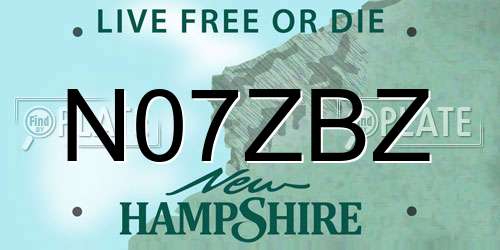N07ZBZ New Hampshire License Plate