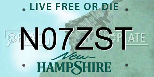 N07ZST New Hampshire License Plate