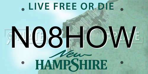N08HOW New Hampshire License Plate