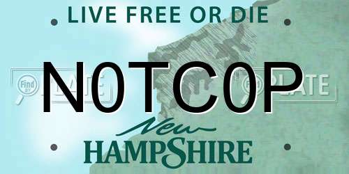 N0TC0P New Hampshire License Plate