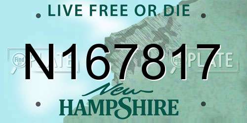 N167817 New Hampshire License Plate