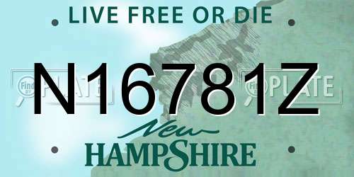 N16781Z New Hampshire License Plate