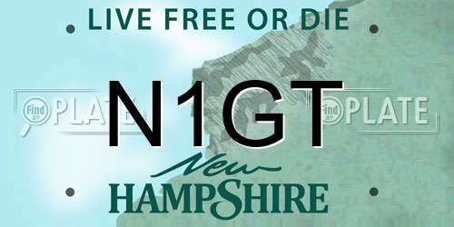 N1GT New Hampshire License Plate