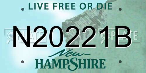 N20221B New Hampshire License Plate