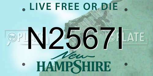 N2567I New Hampshire License Plate