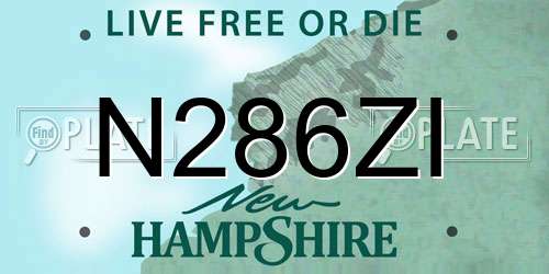 N286ZI New Hampshire License Plate
