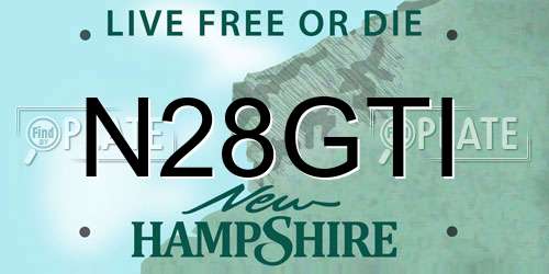 N28GTI New Hampshire License Plate