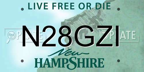 N28GZI New Hampshire License Plate
