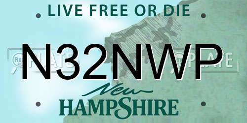 N32NWP New Hampshire License Plate