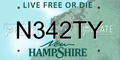 N342TY New Hampshire License Plate