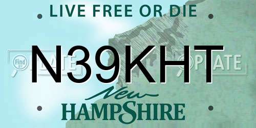 N39KHT New Hampshire License Plate