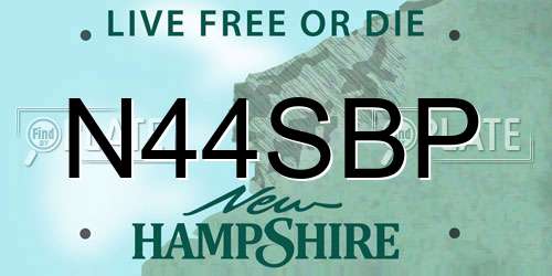 N44SBP New Hampshire License Plate