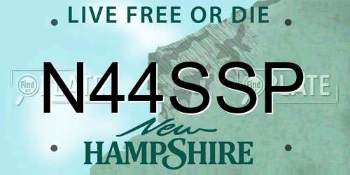 N44SSP New Hampshire License Plate