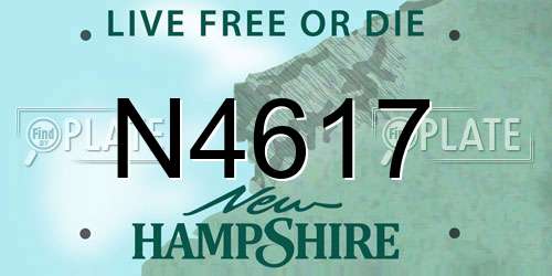 N4617 New Hampshire License Plate