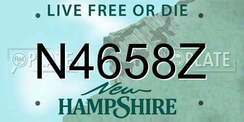 N4658Z New Hampshire License Plate