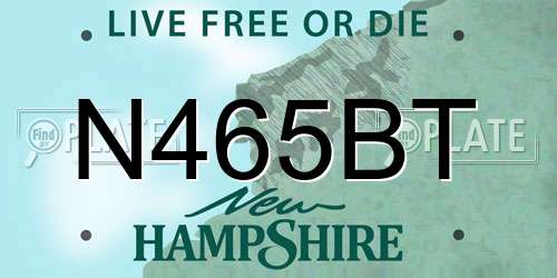 N465BT New Hampshire License Plate