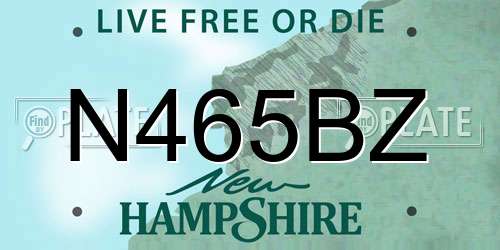 N465BZ New Hampshire License Plate