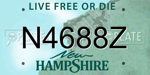 N4688Z New Hampshire License Plate