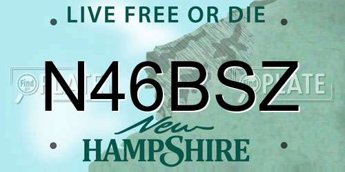 N46BSZ New Hampshire License Plate