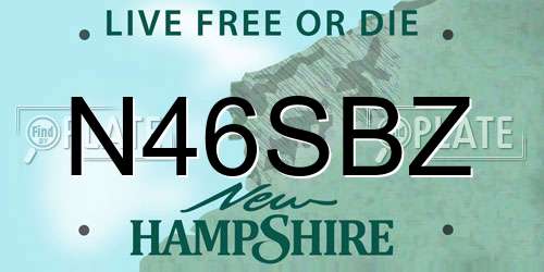 N46SBZ New Hampshire License Plate