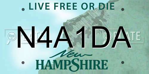 N4A1DA New Hampshire License Plate