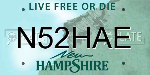 N52HAE New Hampshire License Plate