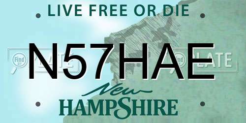 N57HAE New Hampshire License Plate