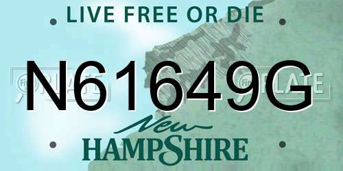 N61649G New Hampshire License Plate