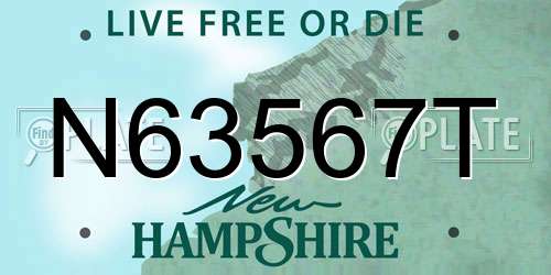 N63567T New Hampshire License Plate