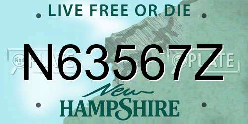 N63567Z New Hampshire License Plate