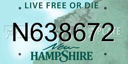 N638672 New Hampshire License Plate