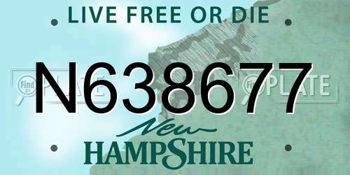 N638677 New Hampshire License Plate