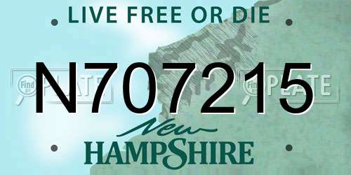 N707215 New Hampshire License Plate