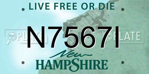 N7567I New Hampshire License Plate