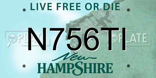 N756TI New Hampshire License Plate
