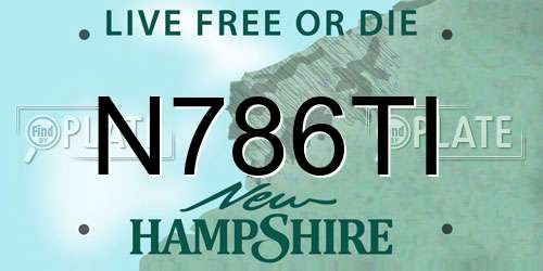 N786TI New Hampshire License Plate
