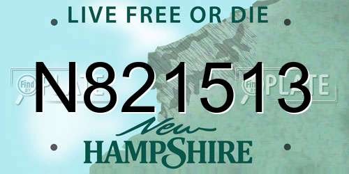 N821513 New Hampshire License Plate