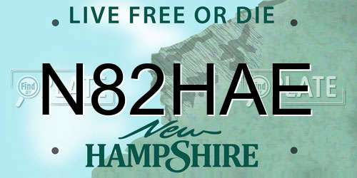 N82HAE New Hampshire License Plate