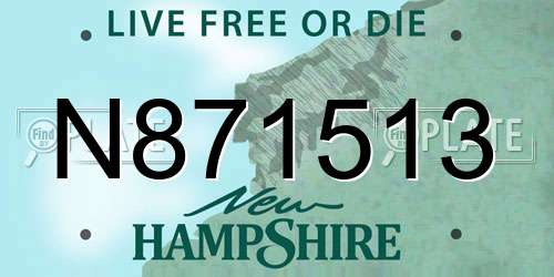 N871513 New Hampshire License Plate